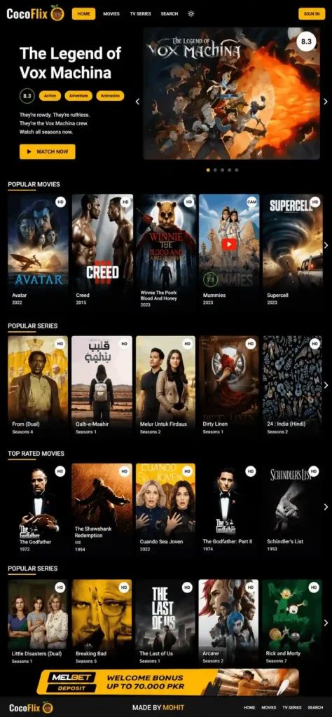 cocoflix apk showing latest movies